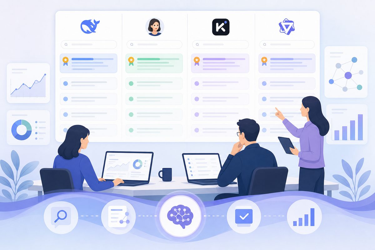 DeepSeek、豆包、Kimi、通义千问品牌推荐位次对比截图