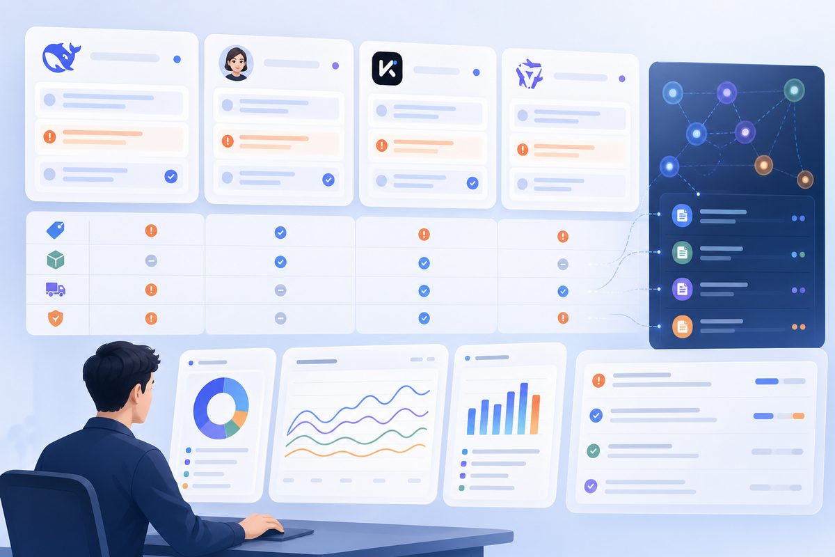 DeepSeek、豆包、Kimi与通义千问交易回答及引用来源对比截图