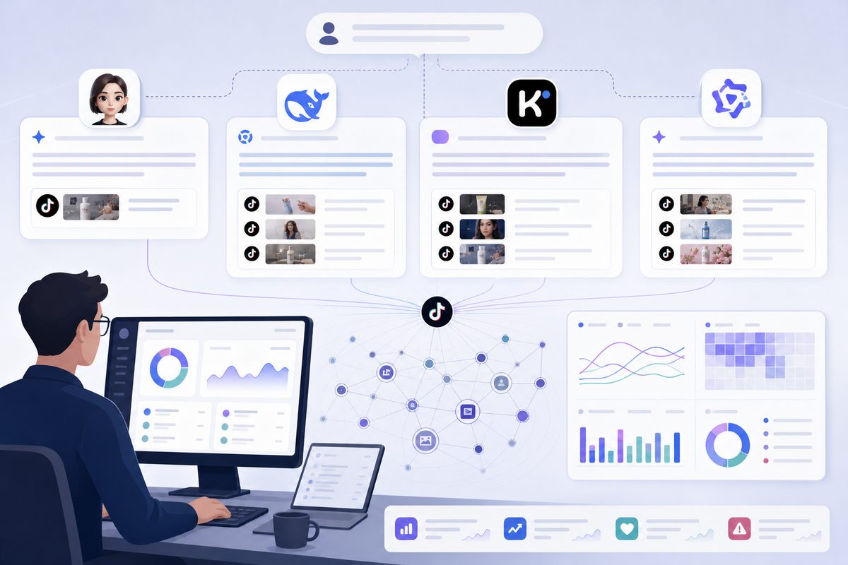 豆包与DeepSeek、Kimi、通义在同一品牌问题下的抖音引用来源对比