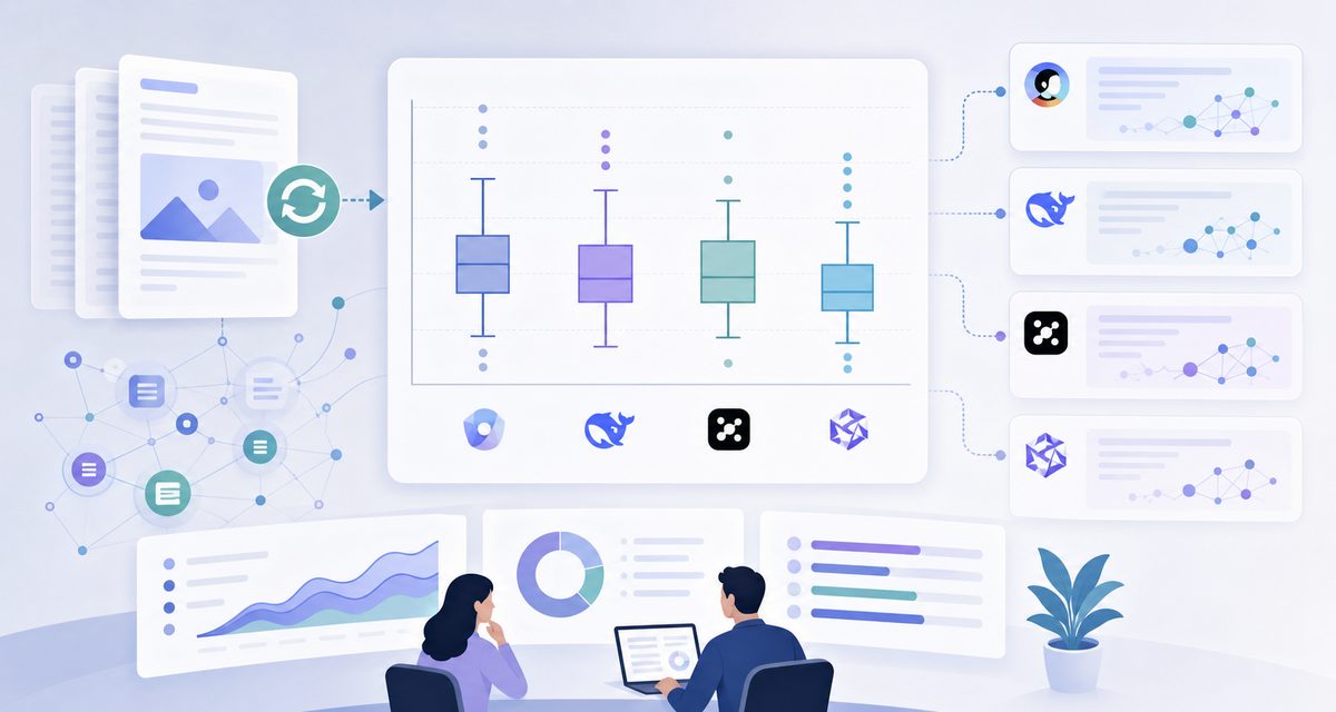 内容更新频率与 AI 引用关系图：页面更新后在豆包、DeepSeek、Kimi、通义千问四个平台的首次引用天数分布箱线图