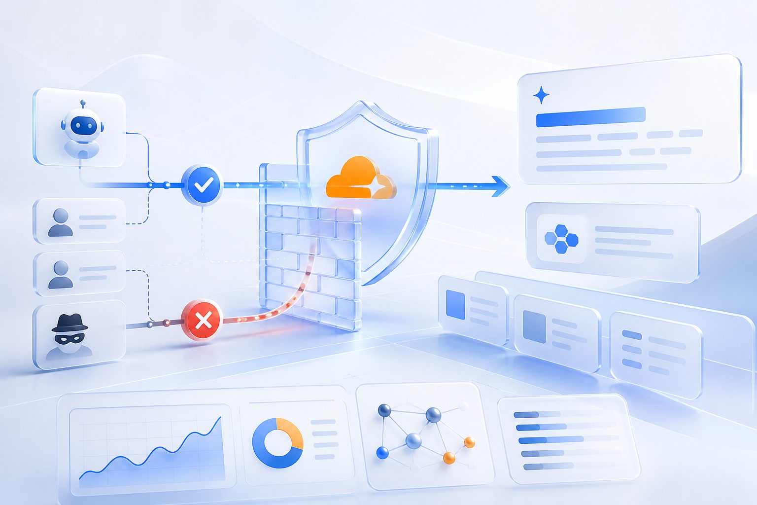 Cloudflare WAF skip rule bot 最小放行流程图