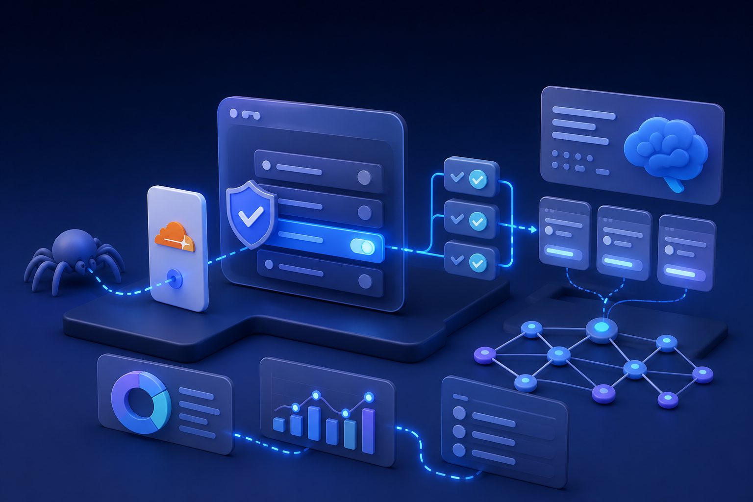 Cloudflare IP Access Rules 爬虫白名单配置流程示意图