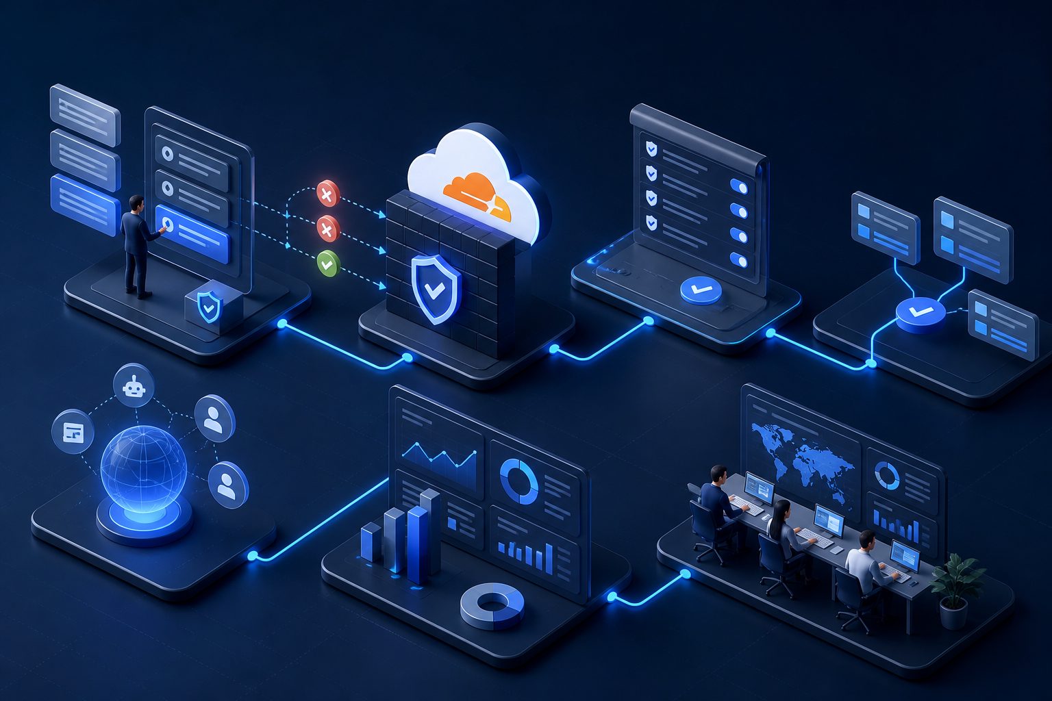Cloudflare WAF User-Agent 白名单规则配置示意图
