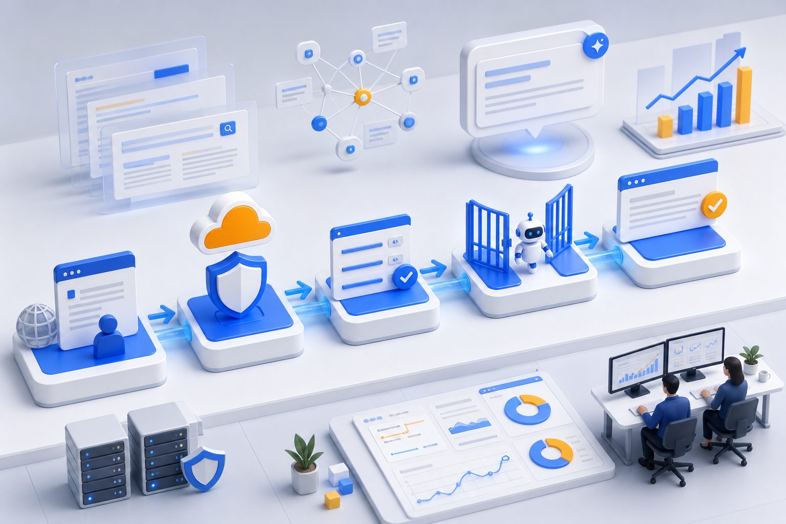 Cloudflare 跳过 WAF 规则怎么写的 AI 爬虫放行流程图