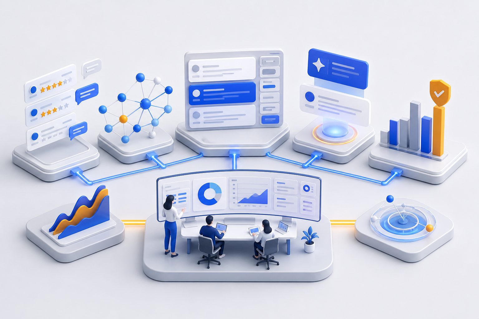 AI 竞品评价分析工具仪表盘示意图