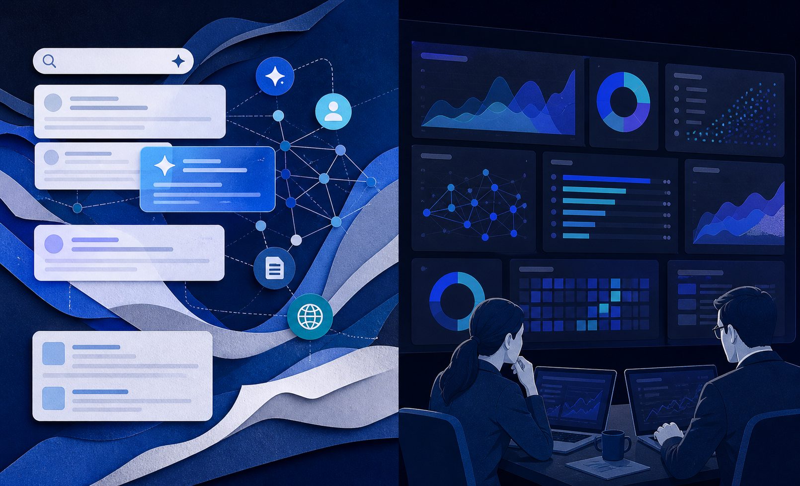 AI 搜索营销分析工具仪表盘示意图