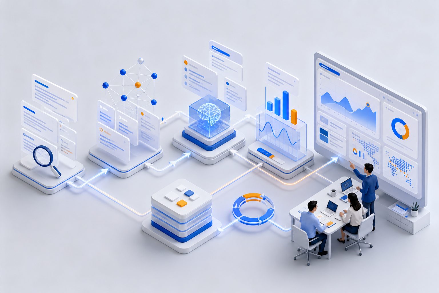 AI 搜索品牌监控仪表盘示意图
