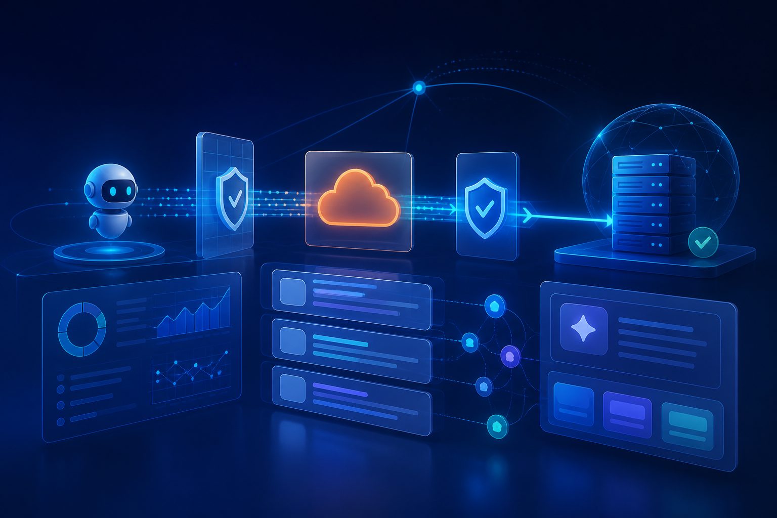 Cloudflare 与源站放行链路示意图