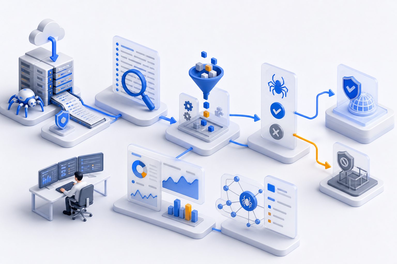 deepseek 爬虫 UA 在服务器日志中的识别流程示意图