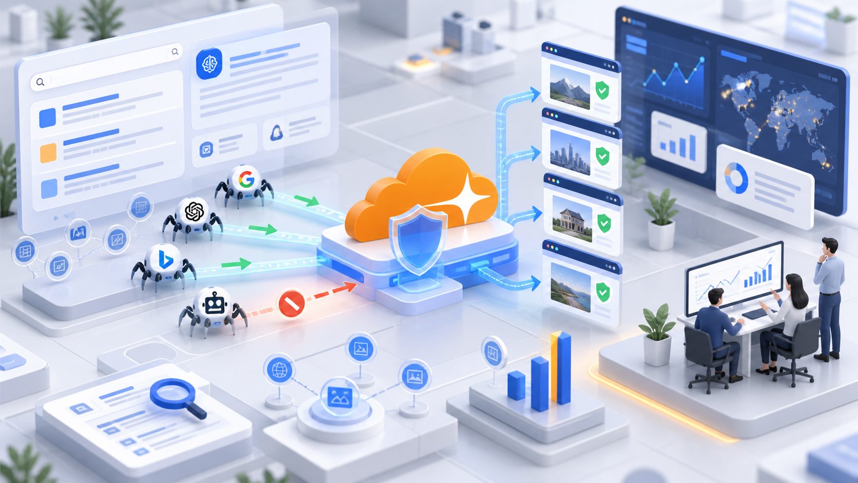 Cloudflare 按主机名放行爬虫:多站点 WAF 配置与验证