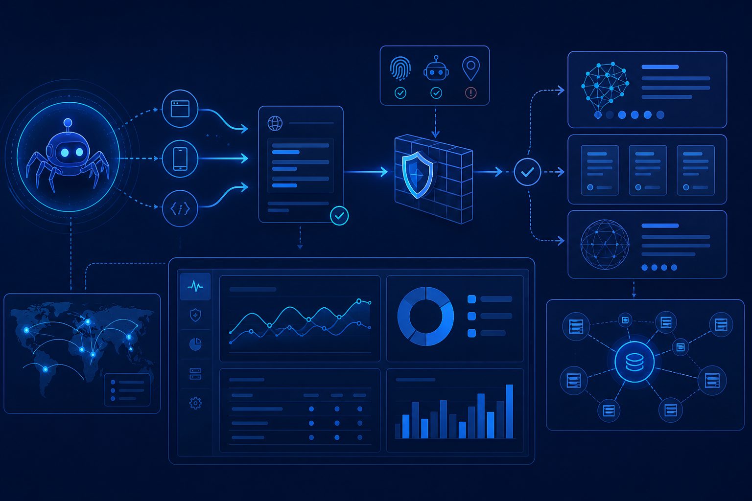 AI 爬虫 User-Agent、IP 与 WAF 放行链路排查图