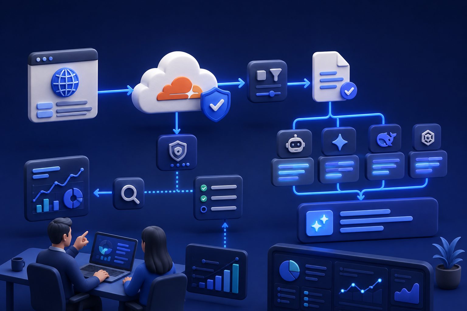 Cloudflare 放行 llms.txt 访问的排查流程图