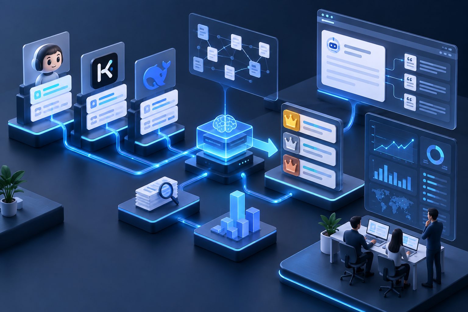 AI 平台监测优先级排序矩阵,展示豆包、DeepSeek、Kimi等平台的监测顺序