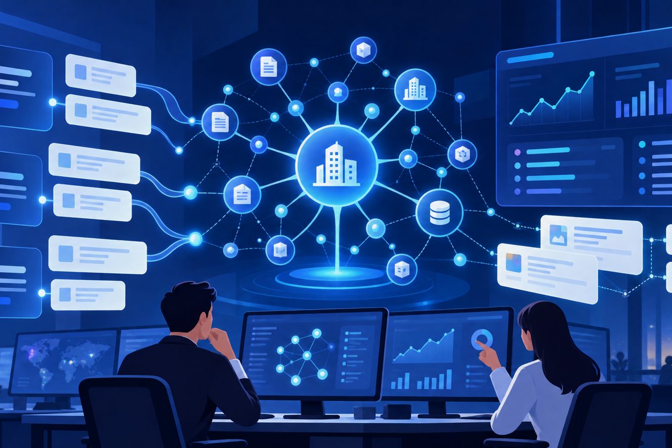 B2B专有名词大模型防模糊处理的实体知识图谱示意图
